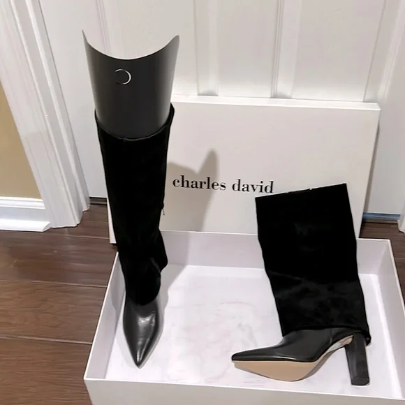 Charles David Suede Overlay Leather boot - Picture 1 of 7